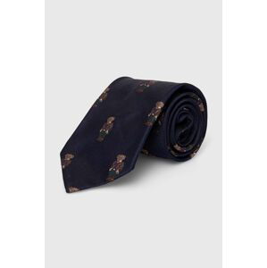 Hedvábná kravata Polo Ralph Lauren tmavomodrá barva