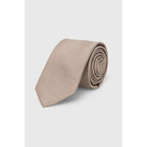 Hedvábná kravata Calvin Klein béžová barva