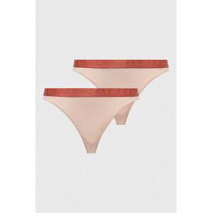 Kalhotky brazilky Emporio Armani Underwear 2-pack béžová barva