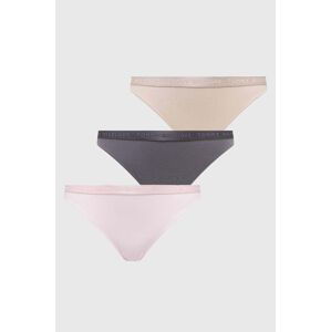 Tanga Tommy Hilfiger 3-pack béžová barva