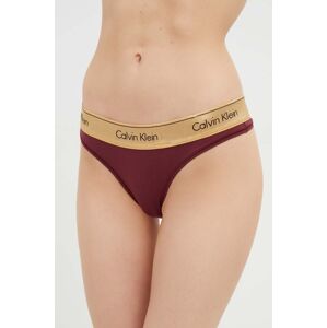 Tanga Calvin Klein Underwear vínová barva