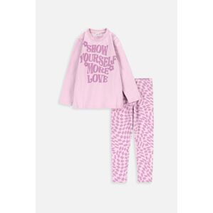 Dětské bavlněné pyžamo Coccodrillo růžová barva