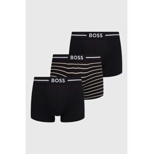 Boxerky BOSS 3-pack pánské, černá barva