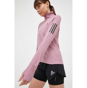 Joggingová mikina adidas Performance Own the Run růžová barva, s potiskem