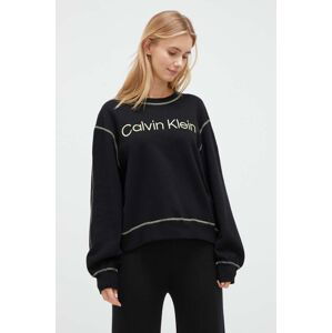 Pyžamová mikina Calvin Klein Underwear dámská, černá barva