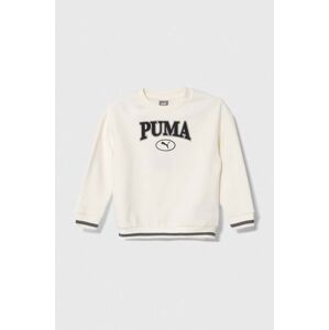 Dětská mikina Puma SQUAD Crew G bílá barva, s potiskem