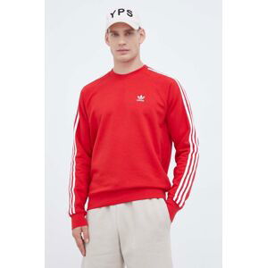 Mikina adidas Originals pánská, červená barva, s aplikací