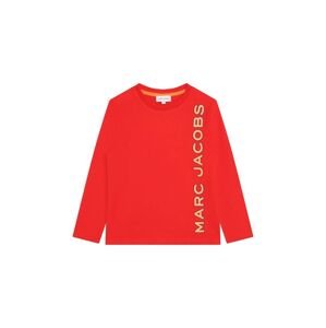 Dětská bavlněná košile s dlouhým rukávem Marc Jacobs červená barva, s potiskem