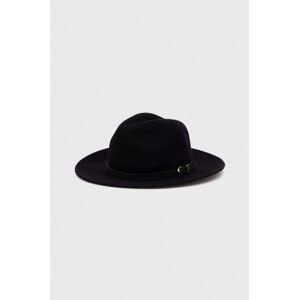 Vlněný klobouk Tommy Hilfiger černá barva, vlněný