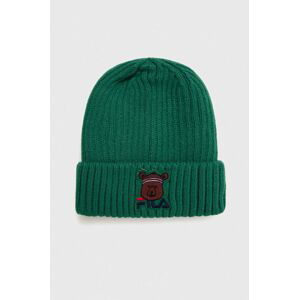 Čepice Fila TARUT Animal family Kids Warm beanie zelená barva