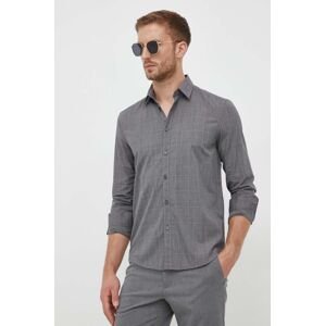 Košile Sisley šedá barva, regular, s klasickým límcem