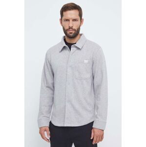 Košile Reebok Classic pánská, šedá barva, regular, s klasickým límcem