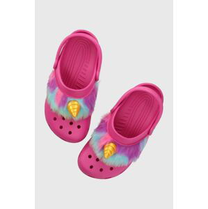 Dětské pantofle Crocs Classic I Am Unicorn růžová barva