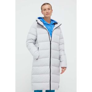 Péřová bunda Jack Wolfskin dámská, šedá barva, zimní