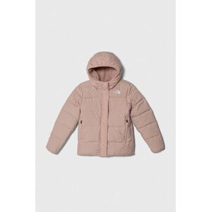 Dětská péřová bunda The North Face G DOWN FLEECE LINED PARKA růžová barva