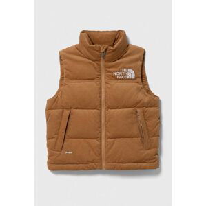 Dětská péřová vesta The North Face 1996 RETRO NUPTSE VEST hnědá barva