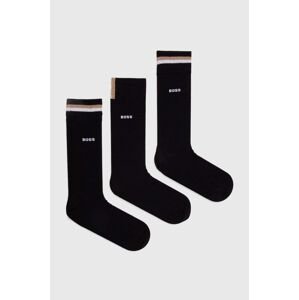 Ponožky BOSS 3-pack pánské, černá barva