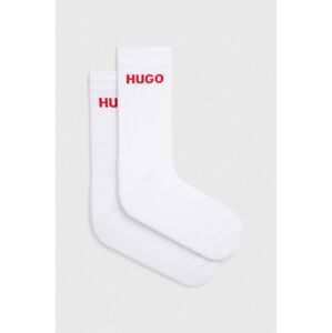 Ponožky HUGO 6-pack pánské, bílá barva