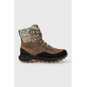 Boty Merrell Siren 4 Thermo Mid Zip WP dámské, hnědá barva, zateplené