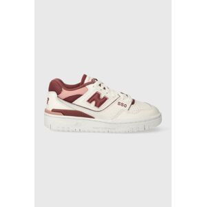 Kožené sneakers boty New Balance BBW550DP bílá barva