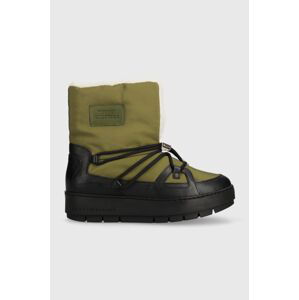 Sněhule Tommy Hilfiger TOMMY ESSENTIAL SNOWBOOT zelená barva, FW0FW07504