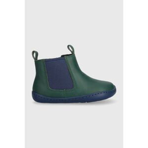 Dětské kožené kotníkové boty Camper Peu Cami FW zelená barva