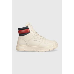 Dětské sneakers boty Tommy Hilfiger béžová barva