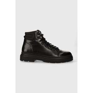 Boty Calvin Klein LACE UP BOOT pánské, černá barva, HM0HM01203