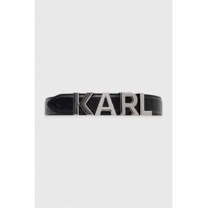 Kožený pásek Karl Lagerfeld dámský, černá barva