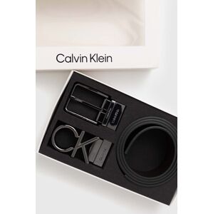 Kožený pásek Calvin Klein pánský, černá barva