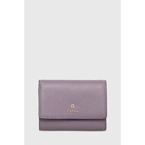 Kožená peněženka Furla fialová barva