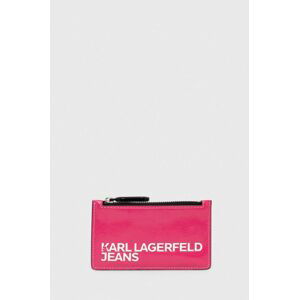 Peněženka Karl Lagerfeld Jeans růžová barva