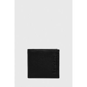 Kožená peněženka Barbour černá barva