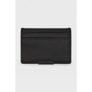 Kožené pouzdro na karty AllSaints DOVE CARDHOLDER černá barva