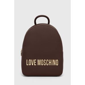 Batoh Love Moschino dámský, hnědá barva, malý, hladký