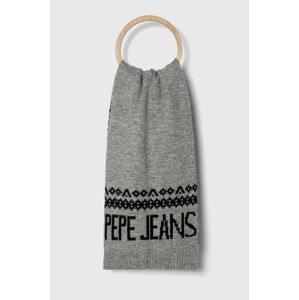 Šála Pepe Jeans šedá barva