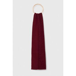Bavlněný šátek Tommy Hilfiger vínová barva, vzorovaný