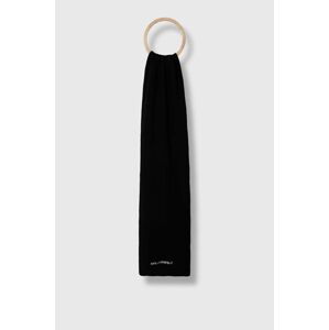 Šátek z vlněné směsi Karl Lagerfeld černá barva, melanžový