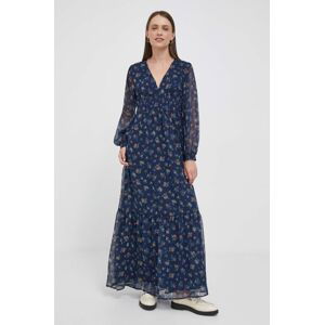 Šaty Pepe Jeans Iris tmavomodrá barva, maxi