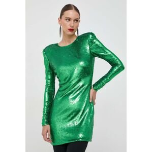 Šaty Bardot zelená barva, mini