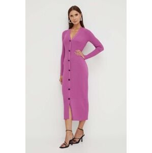 Šaty Karl Lagerfeld fialová barva, midi