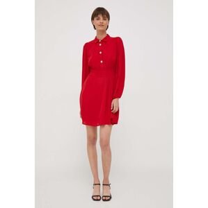 Šaty Artigli červená barva, mini