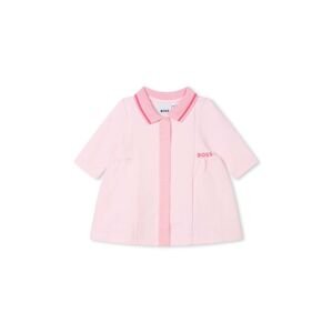 Dívčí šaty BOSS růžová barva, mini