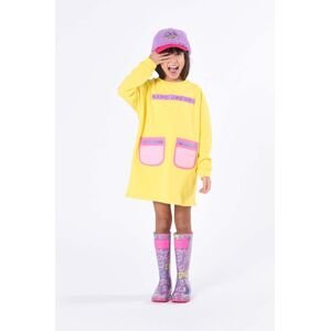Dětské bavlněné šaty Marc Jacobs žlutá barva, mini