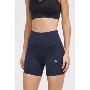 Běžecké šortky adidas Performance Adizero Lite tmavomodrá barva, s potiskem, high waist