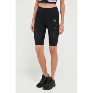 Tréninkové šortky adidas by Stella McCartney TruePurpose Optime černá barva, hladké, high waist