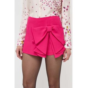 Kraťasy Red Valentino dámské, růžová barva, hladké, high waist