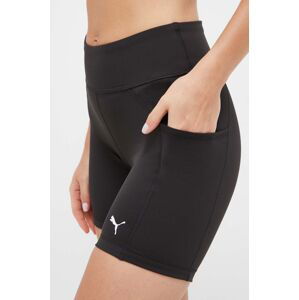 Tréninkové šortky Puma Fit černá barva, hladké, high waist