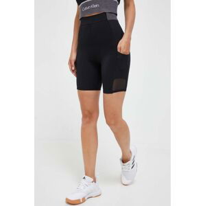 Tréninkové šortky Calvin Klein Performance černá barva, s aplikací, high waist