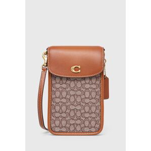 Kabelka Coach C Phone Crossbody hnědá barva